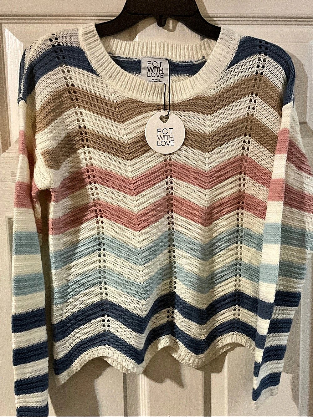 FCT with Love Chevron Knit Sweater Multicolor NWT